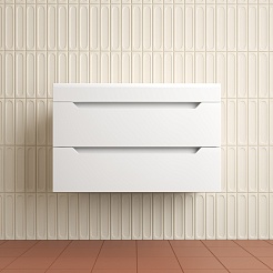 Style Line Тумба с раковиной Остин 80 подвесная белая матовая – фотография-3